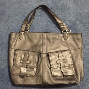Ralph Lauren Silver Metallic Large Tote Bag